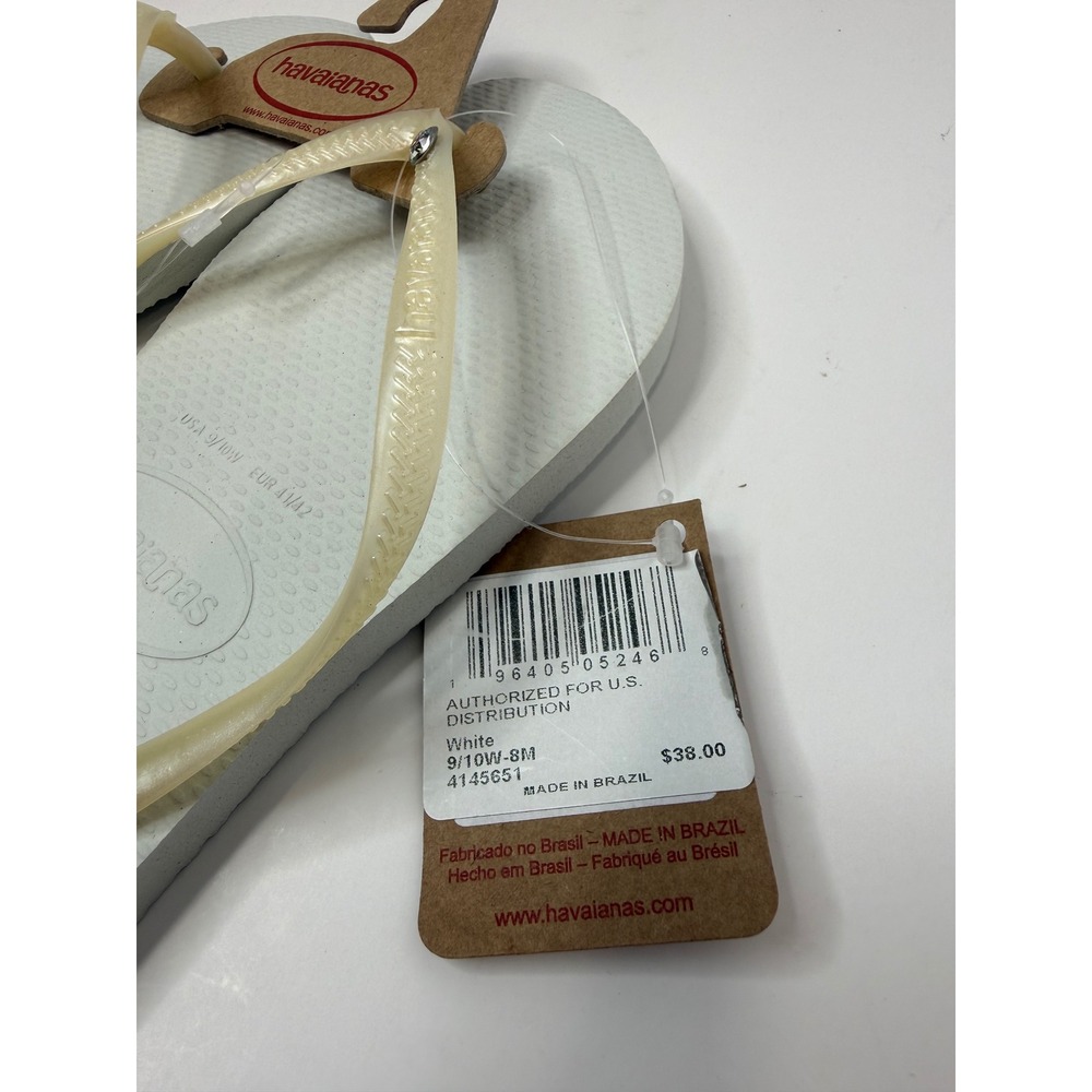 Havaianas Slim Flip Flop Sandals White 9/10 Women - Picture 2 of 4